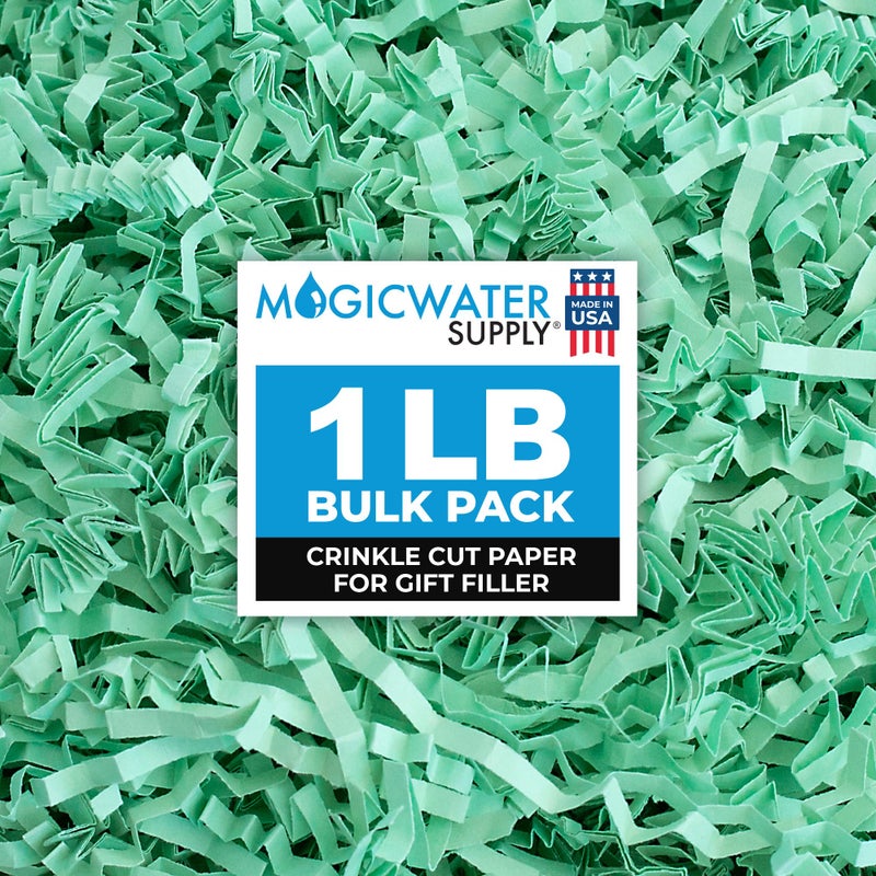 MagicWater Supply Crinkle Cut Paper Shred Filler-1LB Mint Green-Decorative & Protective Packaging for Bridesmaid Gifts & Bridesmaid Proposal Gifts Holiday Stuffers Birthdays Wedding & Anniversaries - Image 1